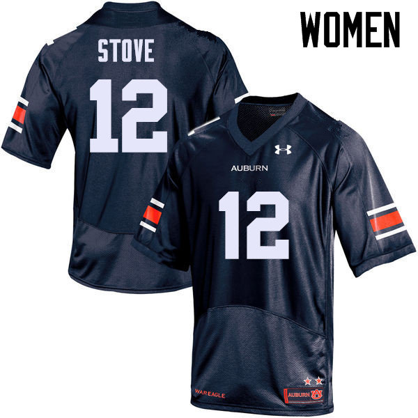 Women's Auburn Tigers #12 Eli Stove Navy College Stitched Football Jersey